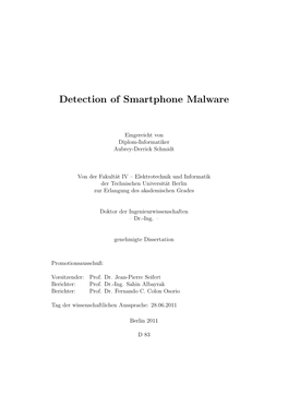 Detection of Smartphone Malware