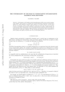 Arxiv:1808.03808V1 [Math.RA]