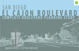 Existing Conditions June 2016 El Cajon Boulevard Table of Contents