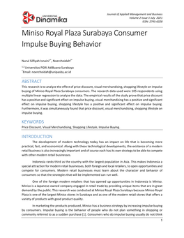 Miniso Royal Plaza Surabaya Consumer Impulse Buying Behavior
