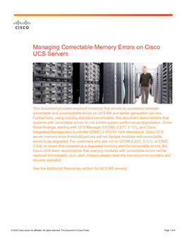 Managing Correctable Memory Errors on Cisco UCS Servers