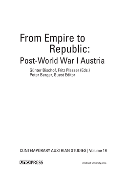 From Empire to Republic: Post-World War I Austria