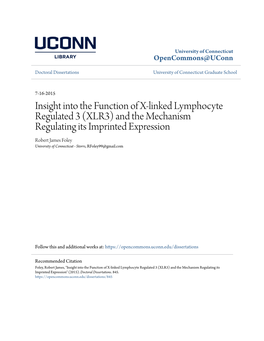 Insight Into the Function of X-Linked Lymphocyte Regulated 3 (XLR3)