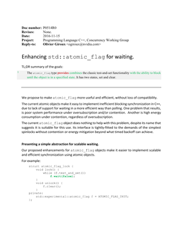 Enhancing Std::Atomic Flag for Waiting