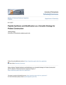 Peptide Synthesis and Modification As a Versatile Strategy for Probes Construction