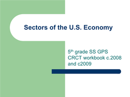 Sectors of the U.S. Economy