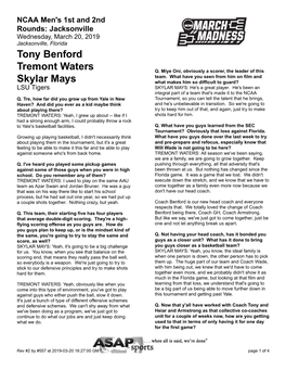 Tony Benford Tremont Waters Skylar Mays