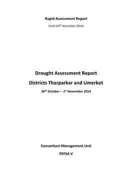 Drought Assessment Report Districts Tharparkar and Umerkot