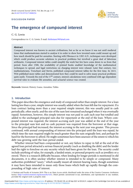 The Emergence of Compound Interest