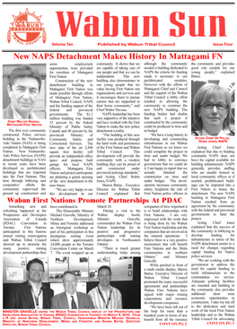 New NAPS Detachment Makes History in Mattagami FN Some Employment Community