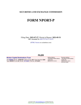 Brinker Capital Destinations Trust Form NPORT-P Filed 2021-07-27