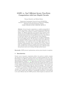 GMW Vs. Yao? Efficient Secure Two-Party Computation with Low