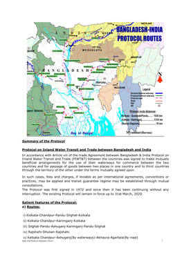 Bangladesh-India Protocol Routes