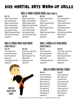 Kids Martial Arts Warm-Up Drills