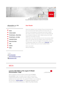 Enewsletter No. 516 | SECA | Swiss Private Equity & Corporate Finance Association