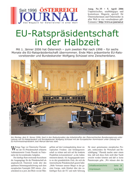 EU-Ratspräsidentschaft in Der Halbzeit Mit 1