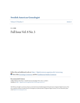 Swedish American Genealogist