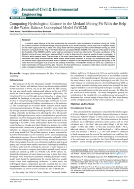 Computing Hydrological Balance in the Medard Mining Pit with the Help