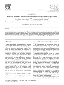 R Eaction Pathways and Mechanisms of Photodegradation of Pesticides H.D