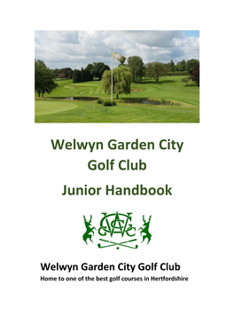Welwyn Garden City Golf Club Junior Handbook