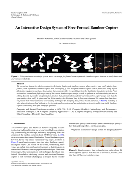 An Interactive Design System of Free-Formed Bamboo-Copters