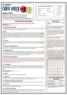 Apple Cider • Long Spoon Or Paddle a Traditional Hard Sparkling Cider That Is Packed • Instructions Full of Flavor