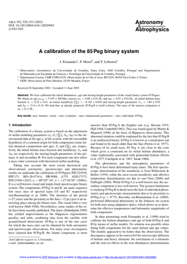 A Calibration of the 85 Peg Binary System