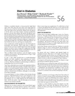 Diet in Diabetes