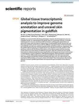 Global Tissue Transcriptomic Analysis to Improve Genome Annotation And