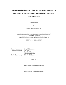 Electron Transport and Ion Diffusivity Through the Solid