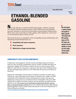 Ethanol-Blended Gasoline • Module 27 Page 1 Ethanol-Blended Gasoline