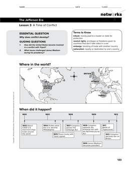 The Jefferson Era Lesson 3 a Time of Conflict