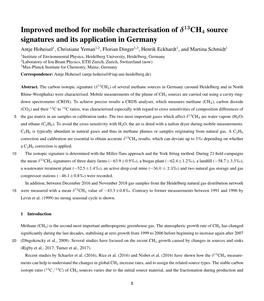 Improved Method for Mobile Characterisation of Δ13ch4 Source