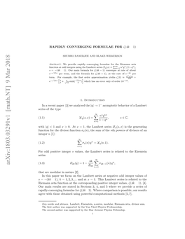 Rapidly Converging Formulae for $\Zeta (4K\Pm 1) $