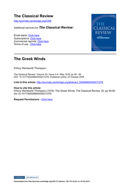 The Greek Winds