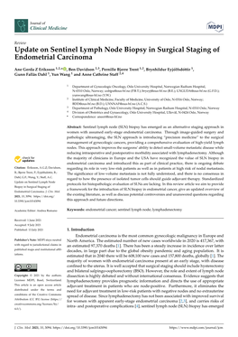 Update on Sentinel Lymph Node Biopsy in Surgical Staging of Endometrial Carcinoma