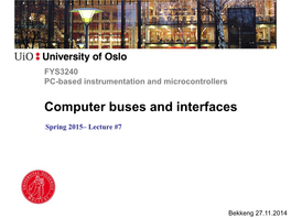 Computer Buses and Interfaces