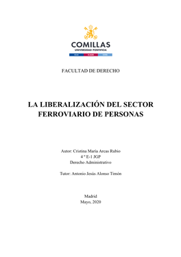 La Liberalización Del Sector Ferroviario De Personas