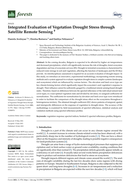 Integrated Evaluation of Vegetation Drought Stress Through Satellite Remote Sensing †