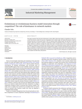 Evolutionary Or Revolutionary Business Model Innovation Through Coopetition? the Role of Dominance in Network Markets