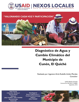 Diagnóstico De Agua Y Cambio Climático Del Municipio De Cunén