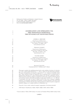 Aggregation Via the Newtonian Potential and Aggregation Patches