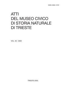 Atti Del Museo Civico Di Storia Naturale Di Trieste
