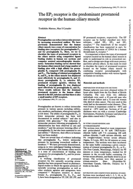 The EP2 Receptor Is the Predominant Prostanoid Receptor in the Human