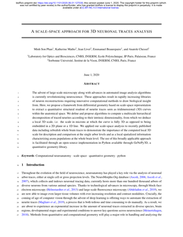 A Scale-Space Approach for 3D Neuronal Traces Analysis