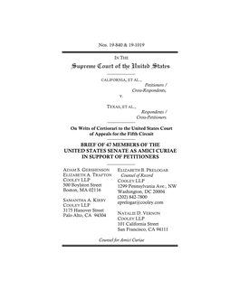 Brief of 47 Members of the United States Senate As Amici Curiae in Support of Petitioners