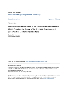 Biochemical Characterization of the Flavivirus-Resistance Mouse ABCF3 Protein and a Review of the Antibiotic Resistance and Dissemination Mechanisms in Bacteria