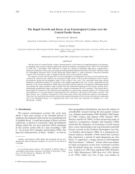 The Rapid Growth and Decay of an Extratropical Cyclone Over the Central Paci®C Ocean