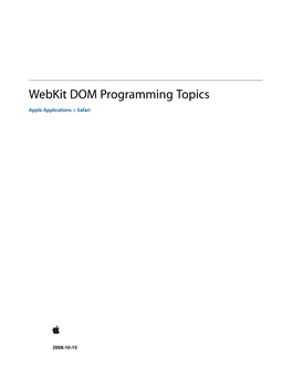 Webkit DOM Programming Topics