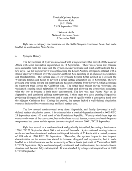 Tropical Cyclone Report Hurricane Kyle (AL11008) 25-29 September 2008